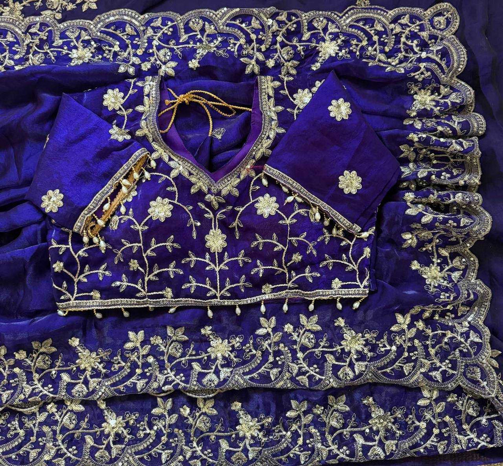 Naarira Satin Sequence Saree for Women