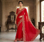 Naarira Satin Sequence Saree for Women