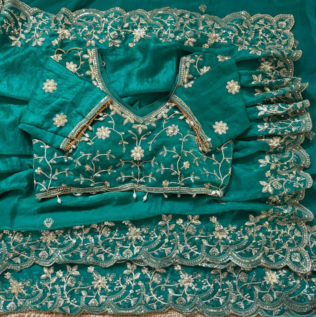 Naarira Satin Sequence Saree for Women