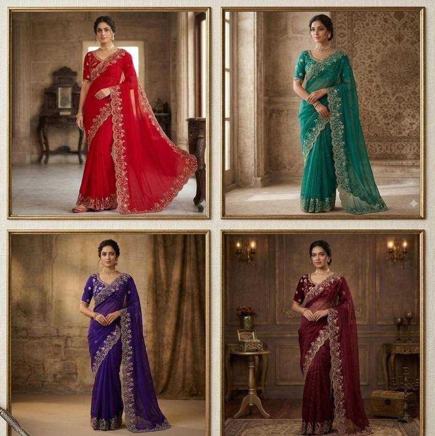 Naarira Satin Sequence Saree for Women