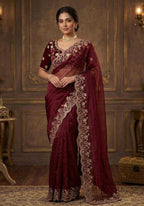 Naarira Satin Sequence Saree for Women