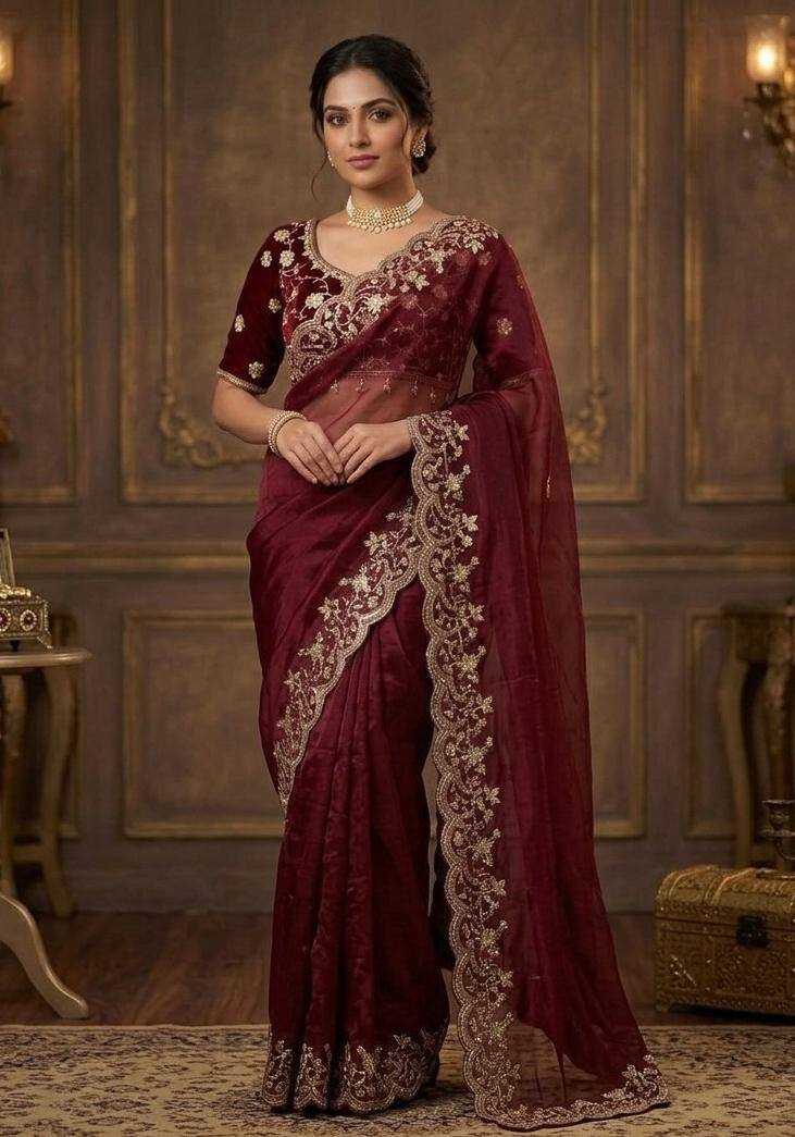Naarira Satin Sequence Saree for Women