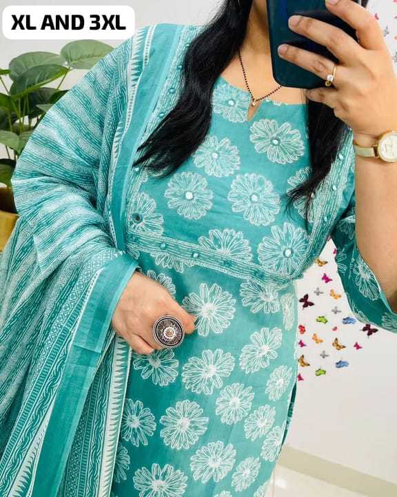 Naarira Sunflower Mirror Cotton Designer Kurtis