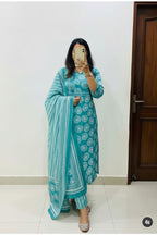 Naarira Sunflower Mirror Cotton Designer Kurtis