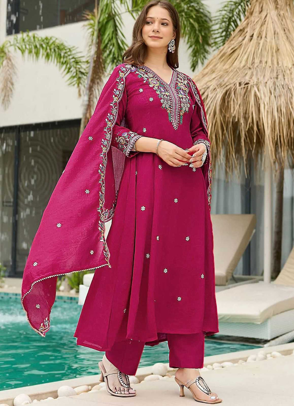 Naarira Vichitra Silk Embroidery Suits
