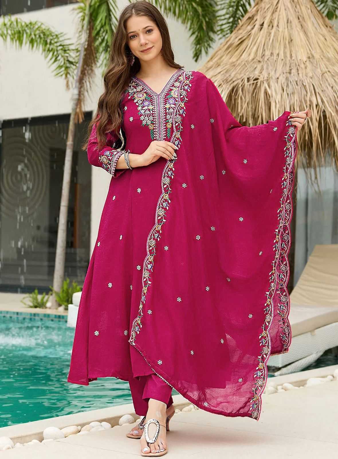 Naarira Vichitra Silk Embroidery Suits