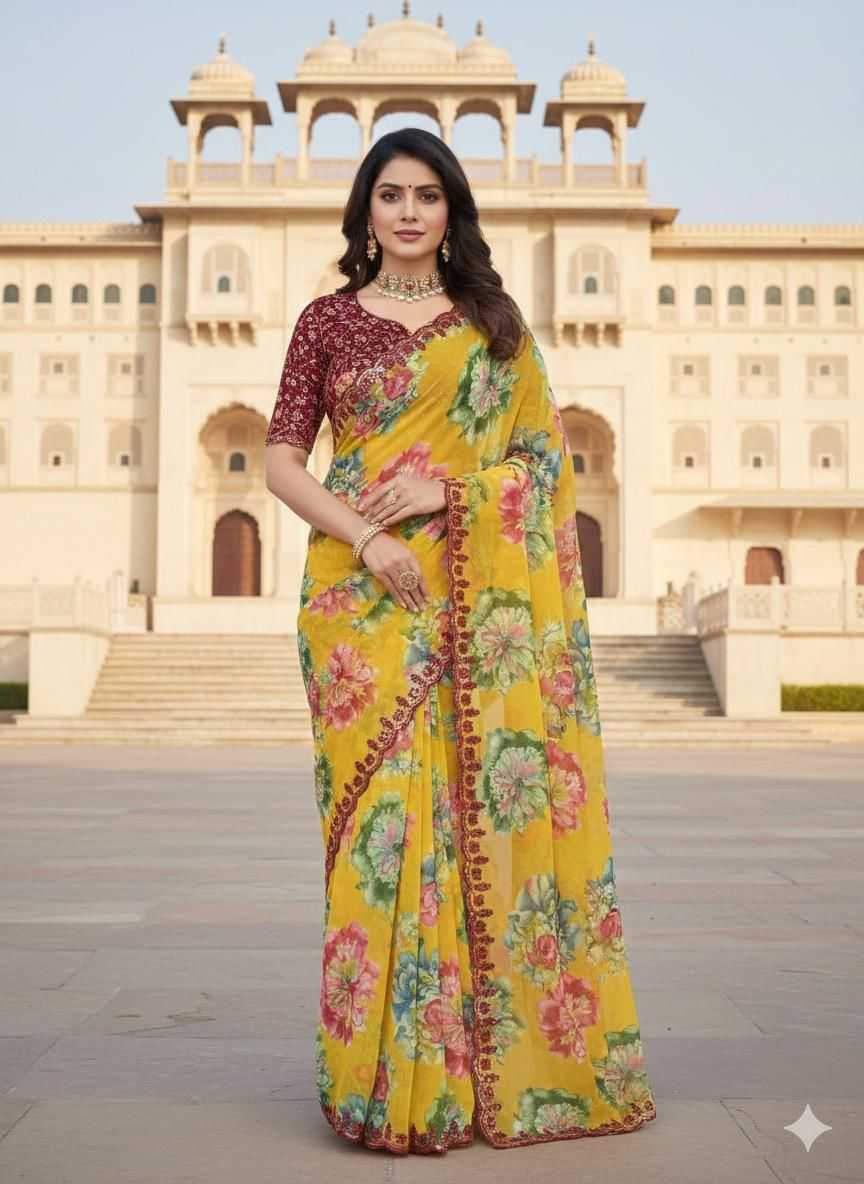 Naarira KESH622 Anya Premium Georgette Georgette Sarees