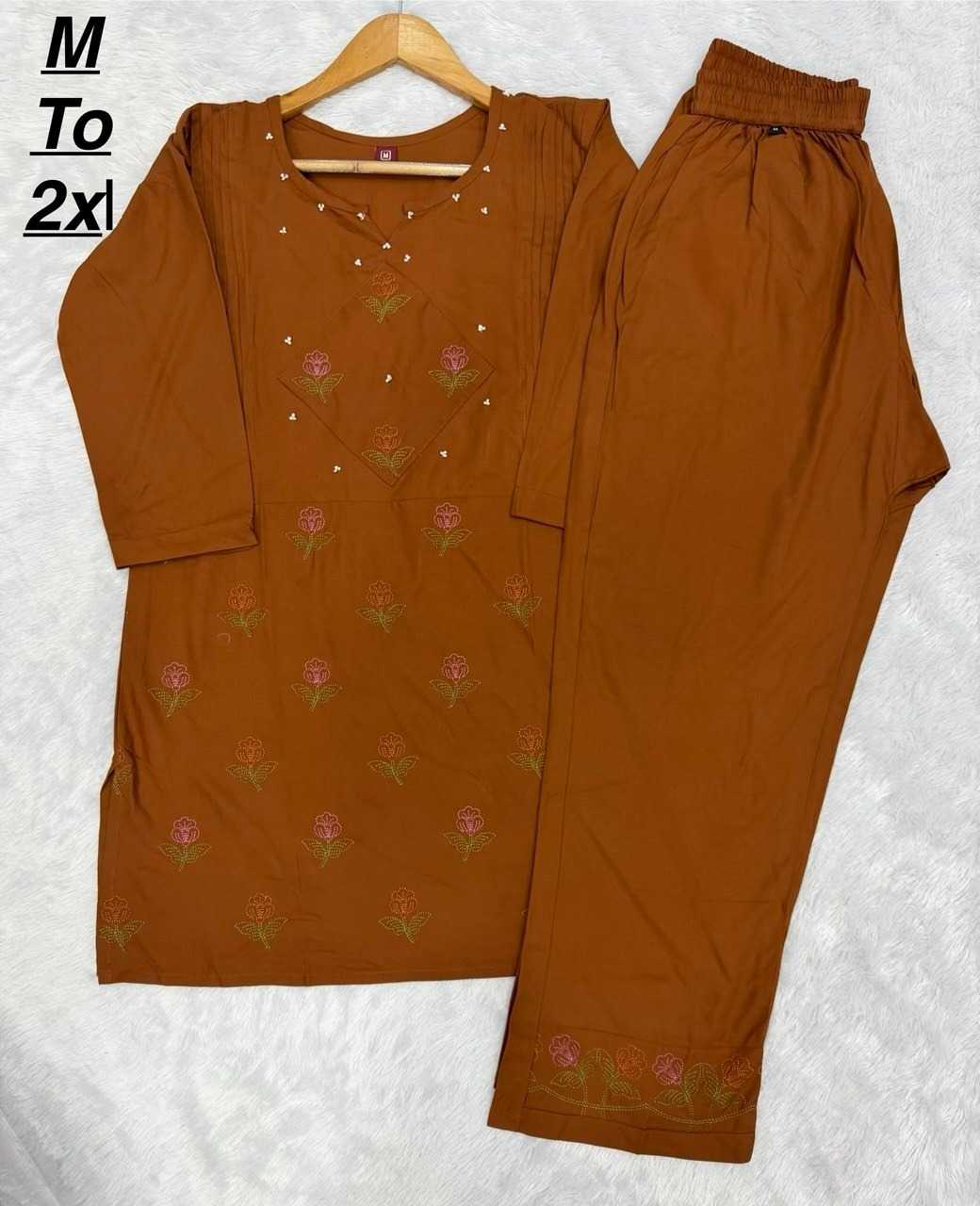 Naarira Heavy Viscose Rayon Embroidered Co-ord Set