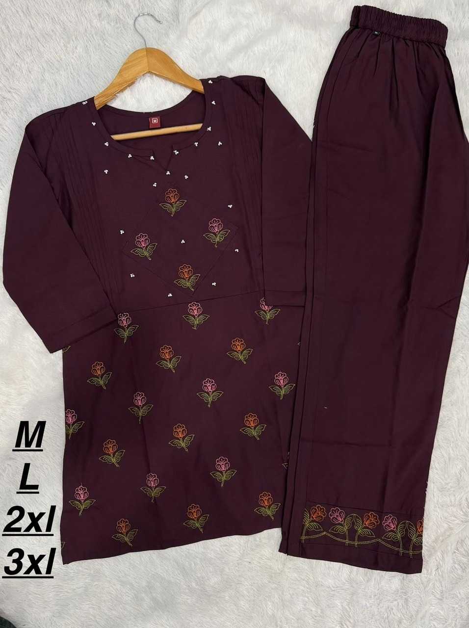 Naarira Heavy Viscose Rayon Embroidered Co-ord Set