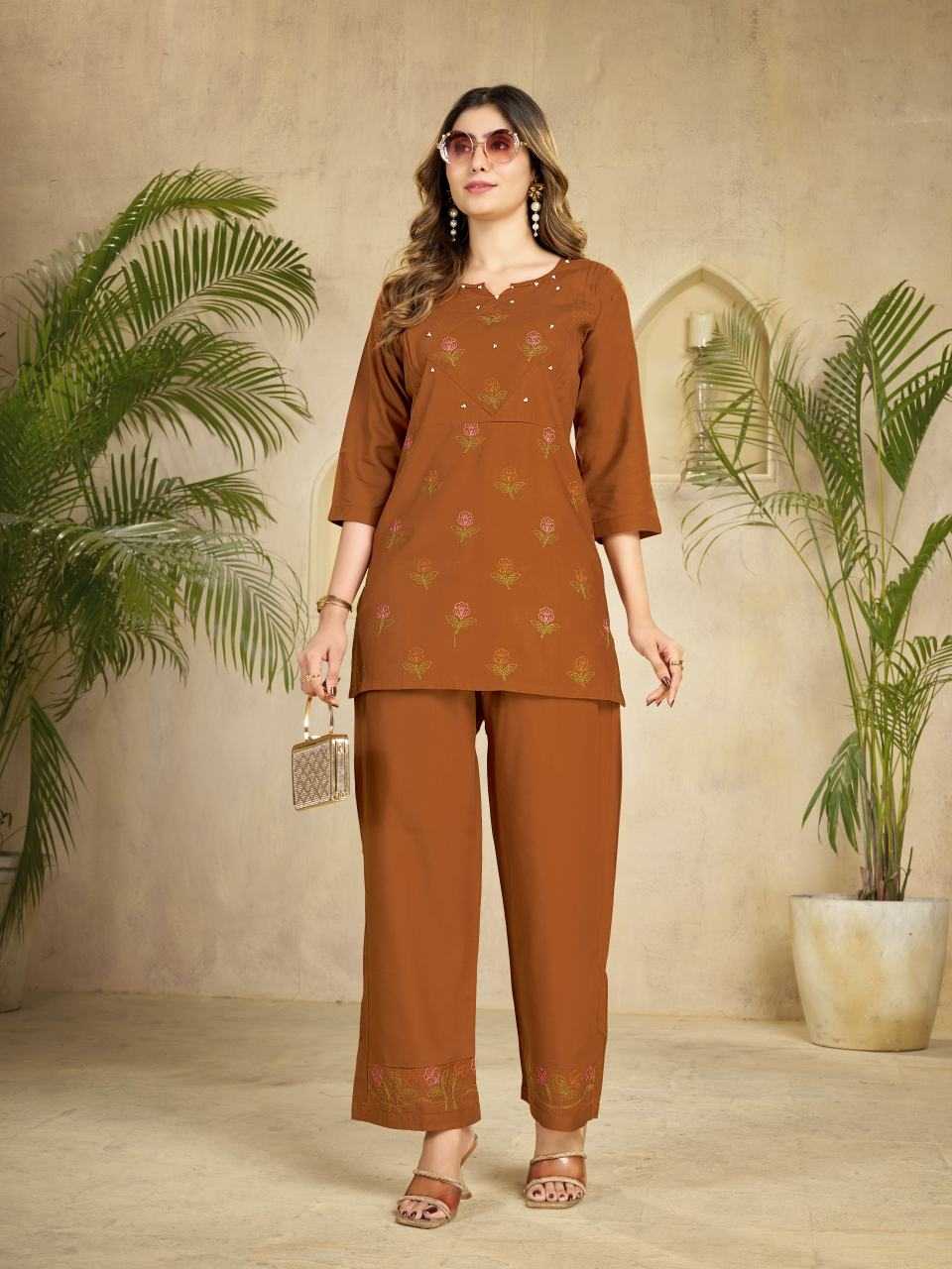Naarira Heavy Viscose Rayon Embroidered Co-ord Set