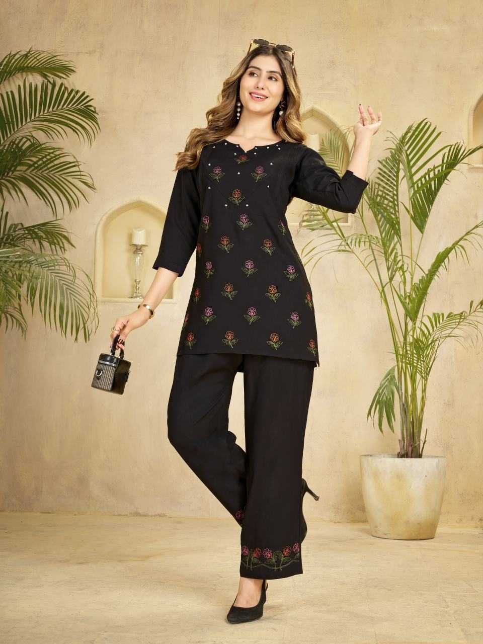 Naarira Heavy Viscose Rayon Embroidered Co-ord Set