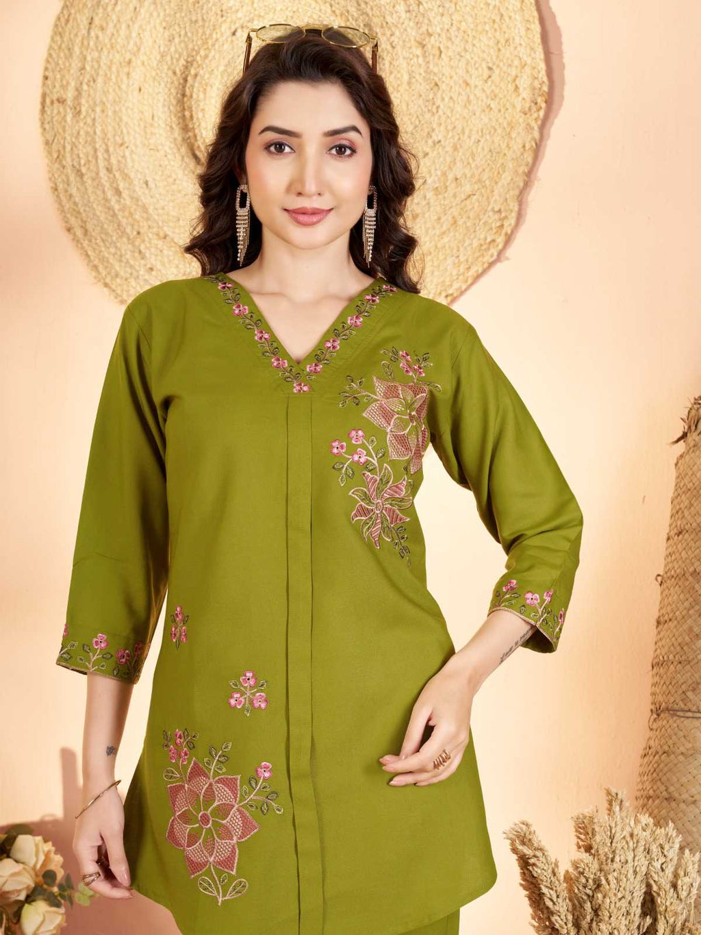 Naarira Heavy Rayon Embroidered Co-ord Set