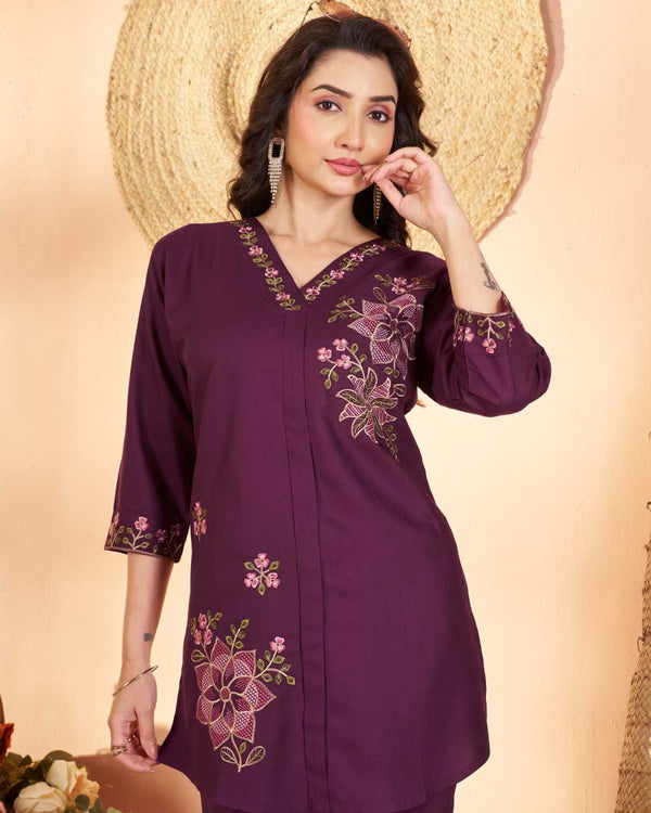 Naarira Heavy Rayon Embroidered Co-ord Set - alternate view