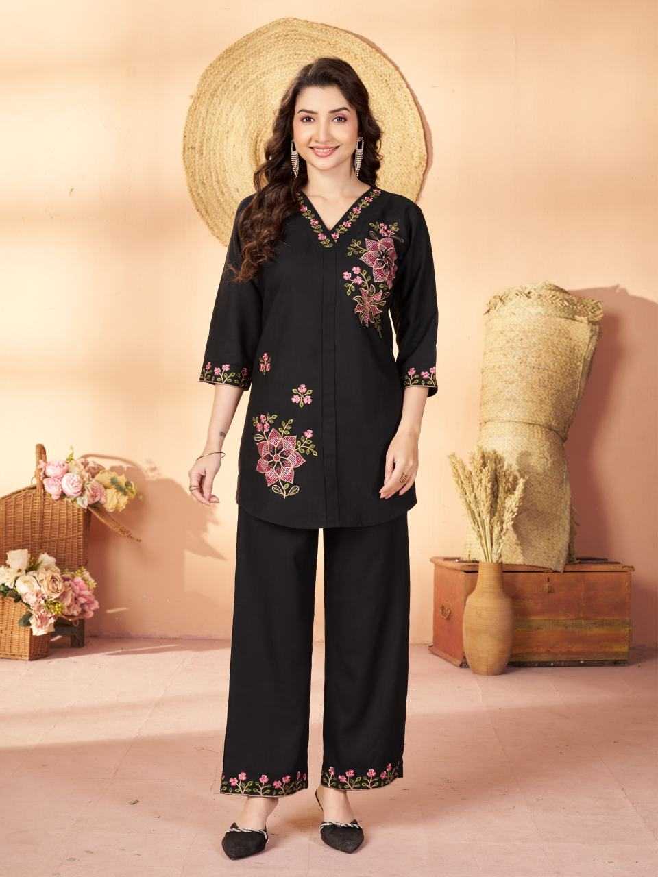 Naarira Heavy Rayon Embroidered Co-ord Set
