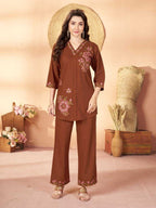 Naarira Heavy Rayon Embroidered Co-ord Set