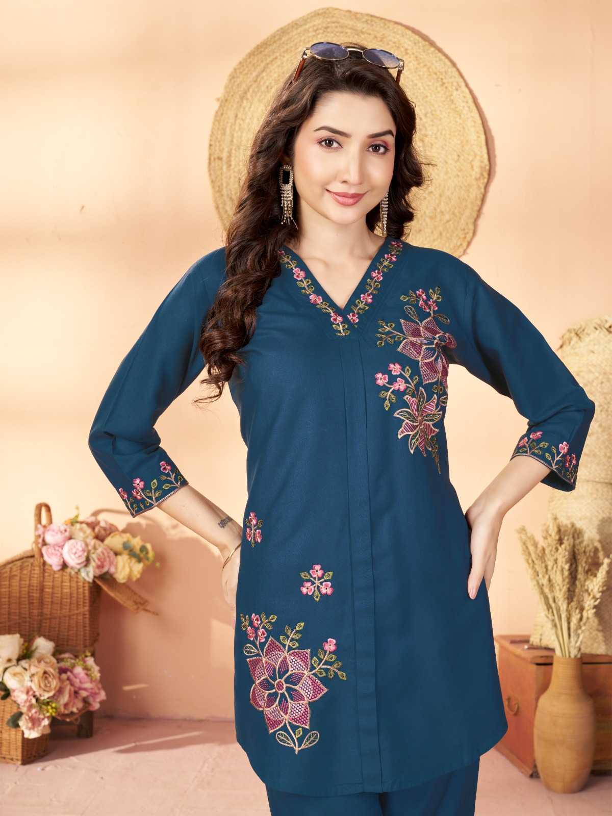 Naarira Heavy Rayon Embroidered Co-ord Set