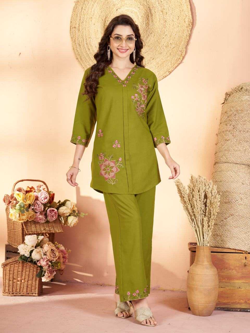 Naarira Heavy Rayon Embroidered Co-ord Set