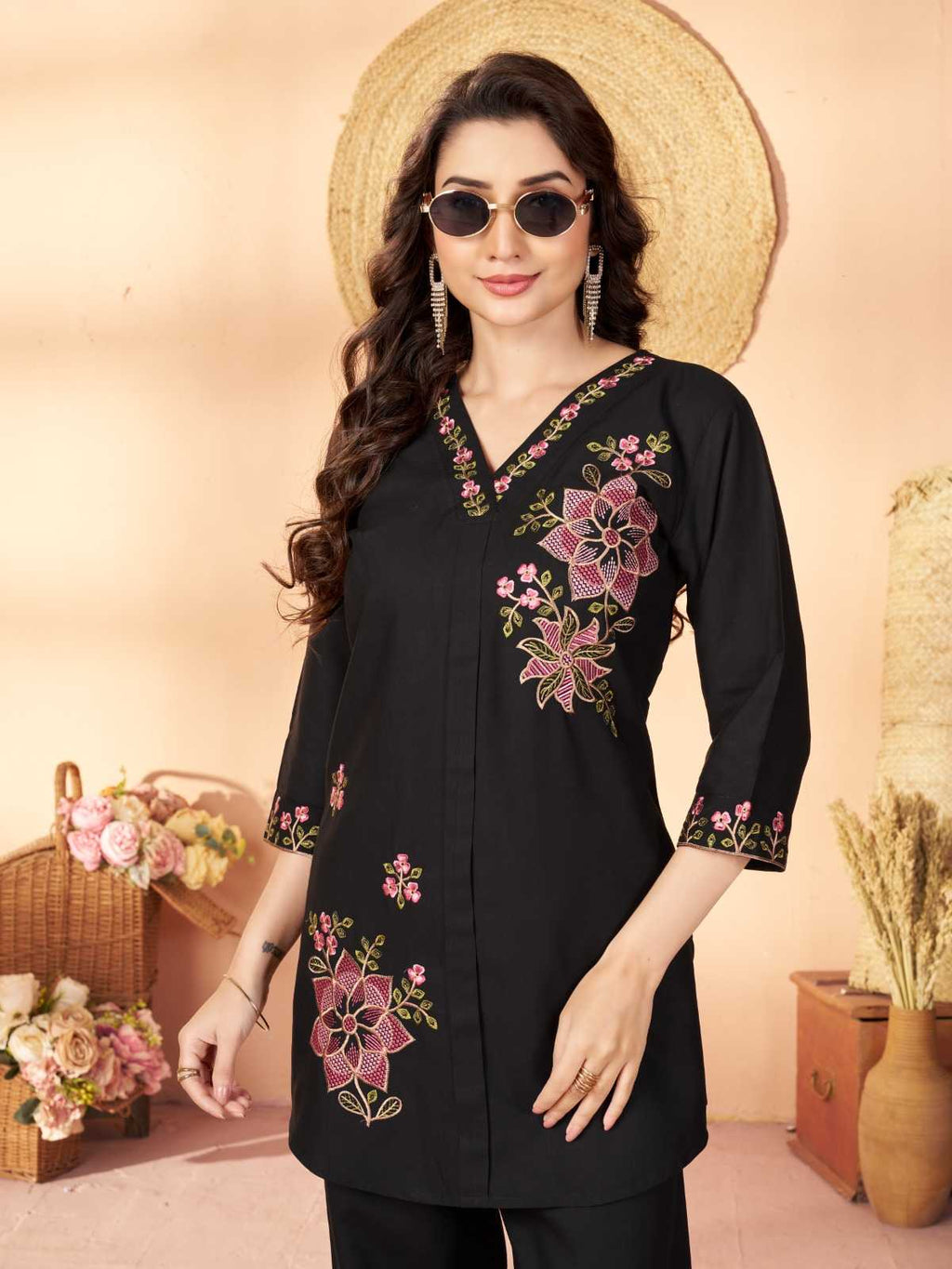 Naarira Heavy Rayon Embroidered Co-ord Set