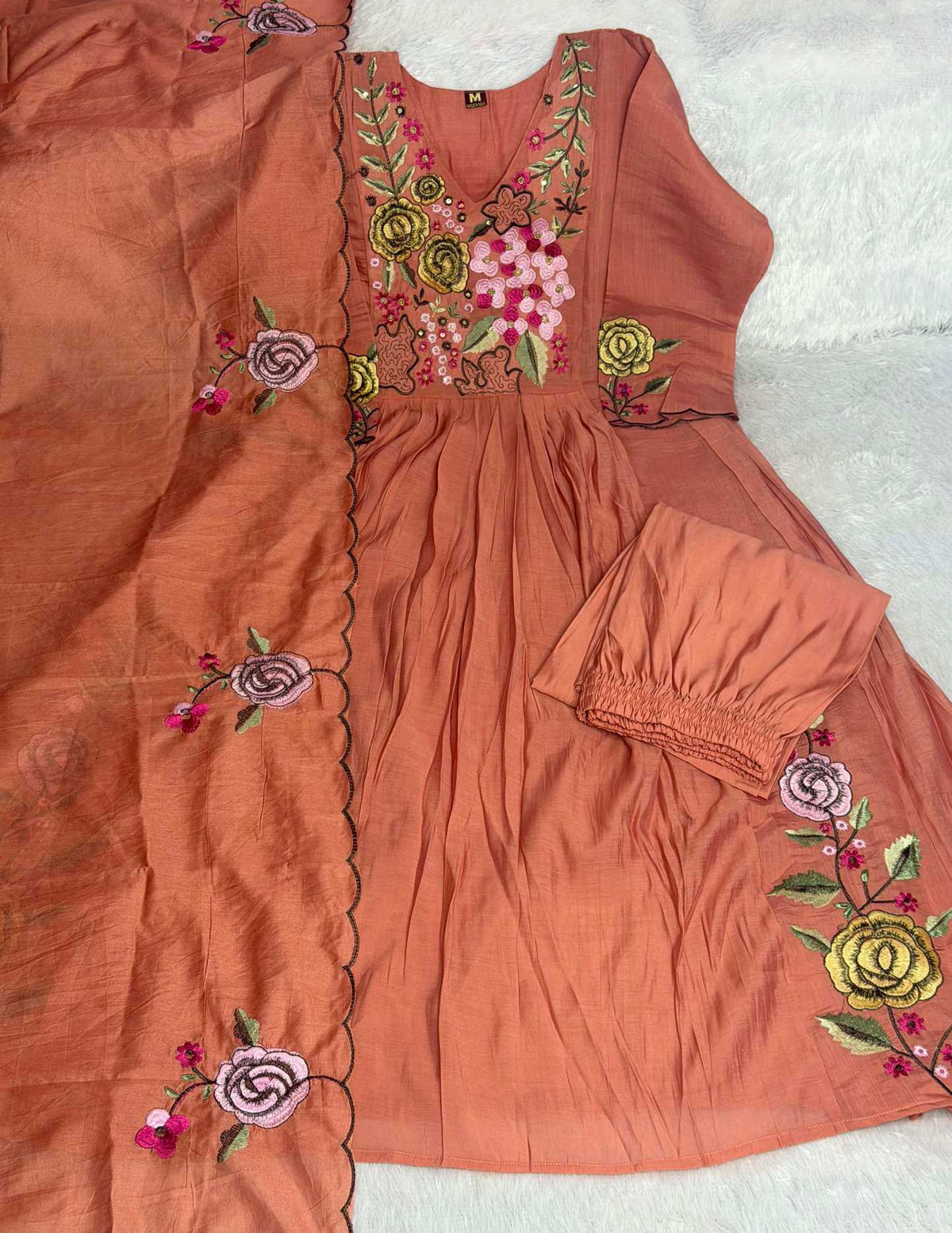 Naarira Chanderi Soft Embroidery Suit