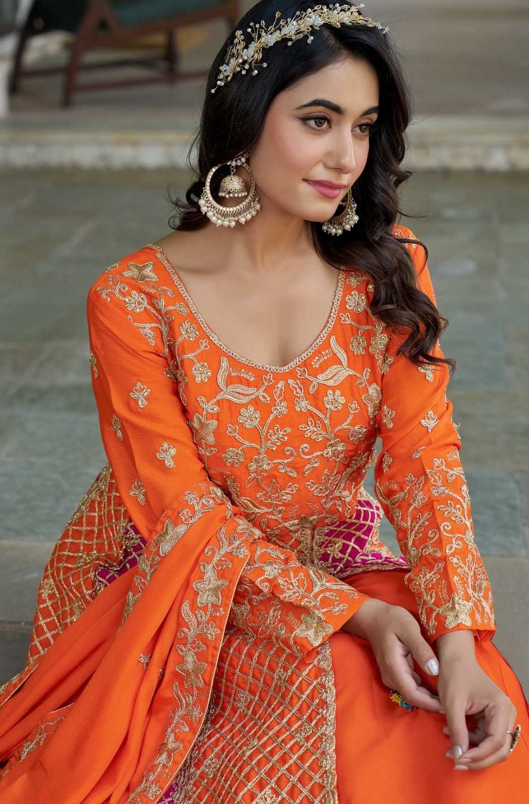 Naarira Alishba Chinon Embroidered Suits