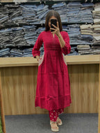 Naarira RED VELLY Cotton Embroidery Suits