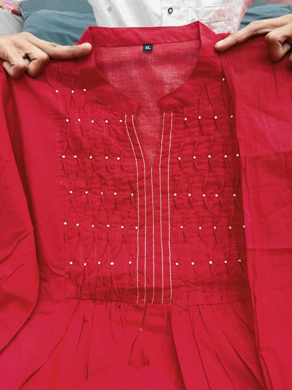 Naarira RED VELLY Cotton Embroidery Suits