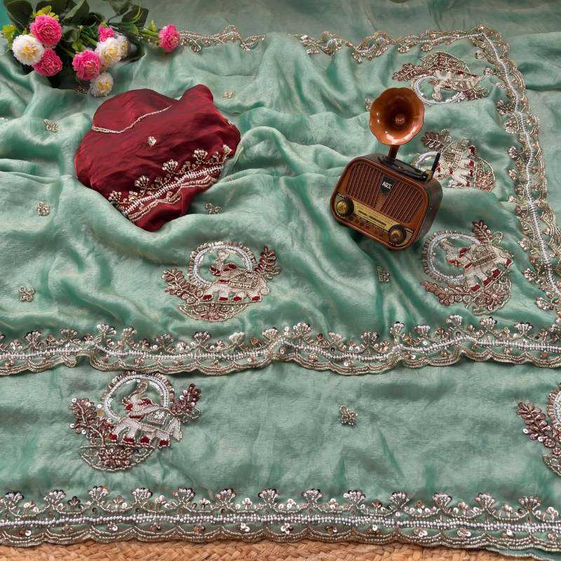 Naarira KESH651 Hathi Satin Silk Traditional Silk Sarees