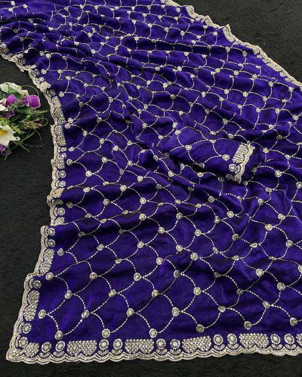 Naarira  KESH651 Jyoti Chiffon Designer Silk Sarees - alternate view