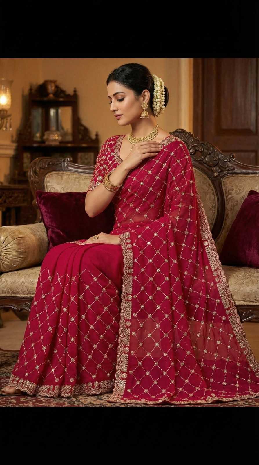 Naarira  KESH651 Jyoti Chiffon Designer Silk Sarees