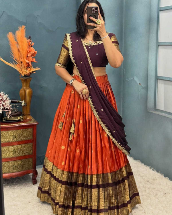 Naarira Kanjivaram Silk Designer Lehenga - alternate view