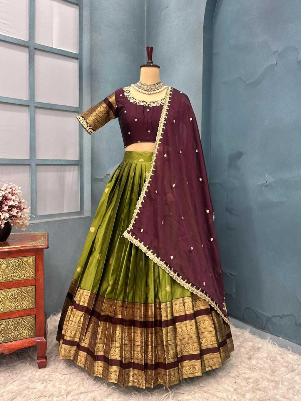 Naarira Kanjivaram Silk Designer Lehenga