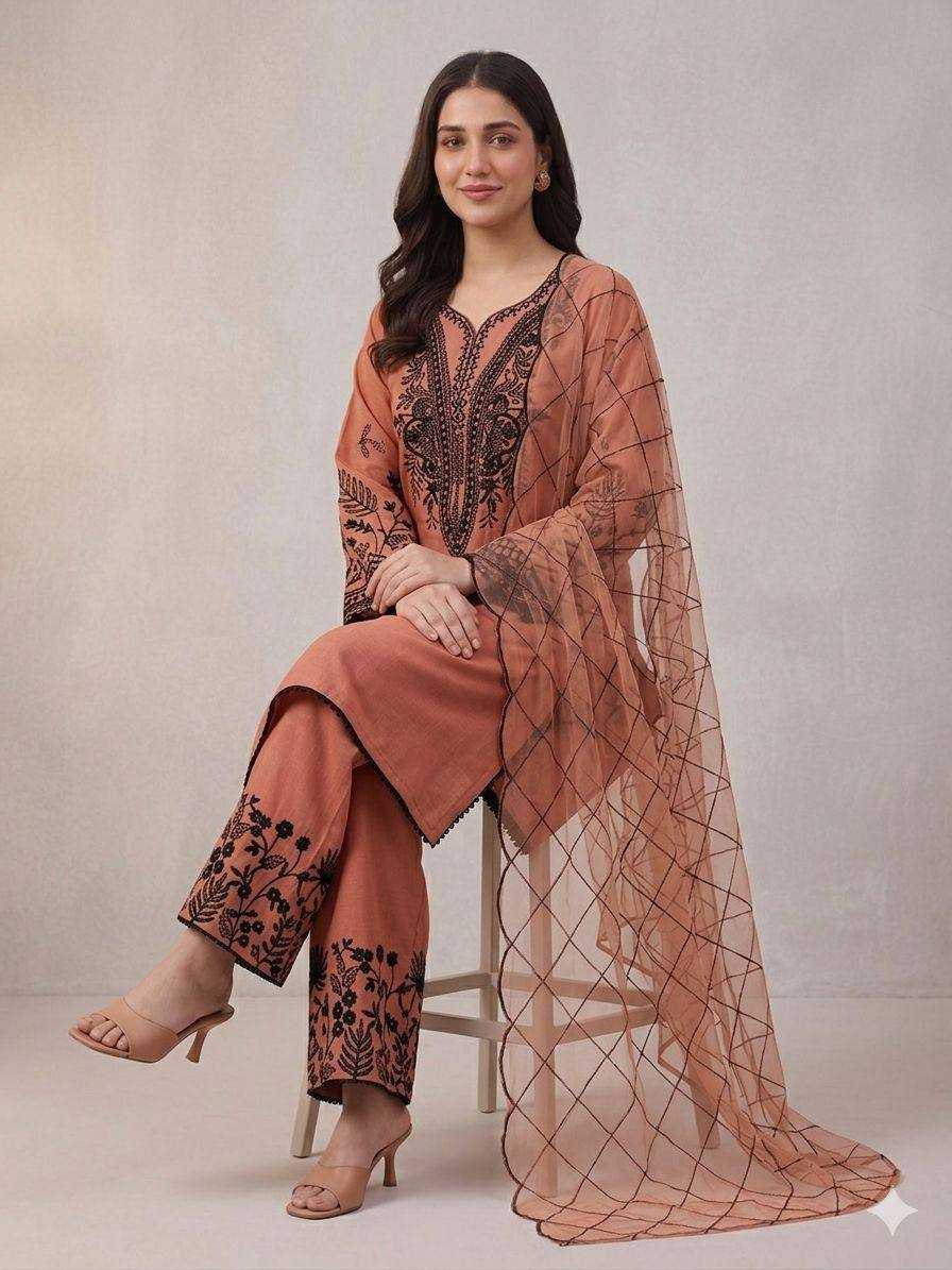 Naarira Sequence Embroidery Cotton Suits