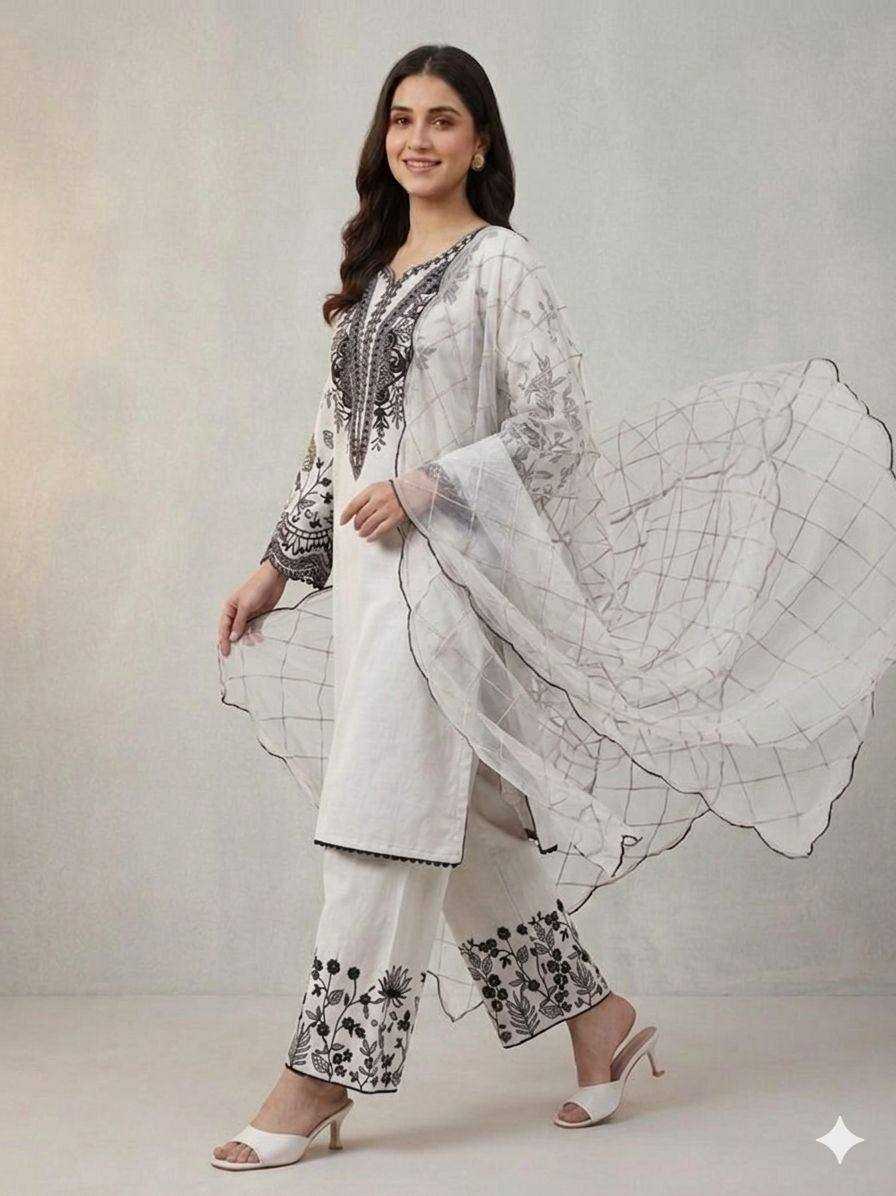 Naarira Sequence Embroidery Cotton Suits