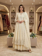 Naarira Mirror work Georgette Embroidery Gowns