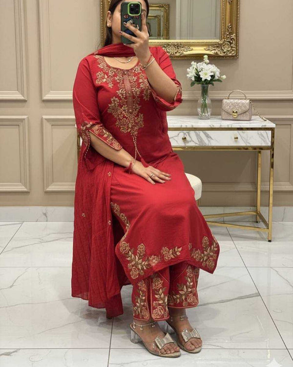 Naarira Heavy Roman Silk Palazzo Suit - alternate view