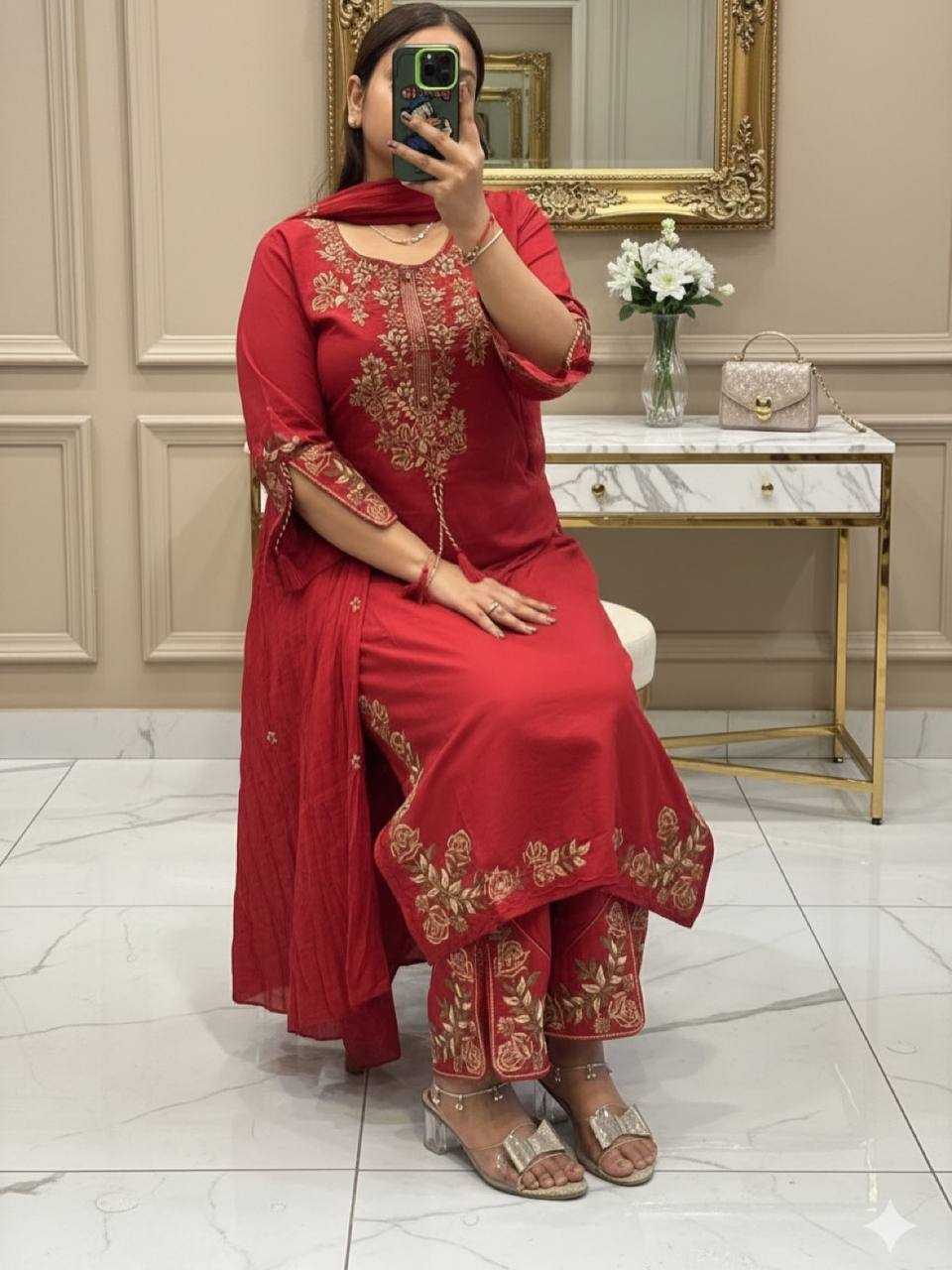 Naarira Heavy Roman Silk Palazzo Suit