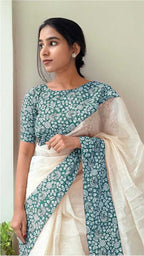 Naarira Christmas Chanderi Silk Printed Sarees
