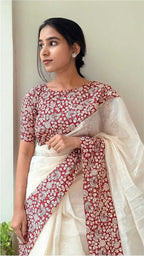 Naarira Christmas Chanderi Silk Printed Sarees