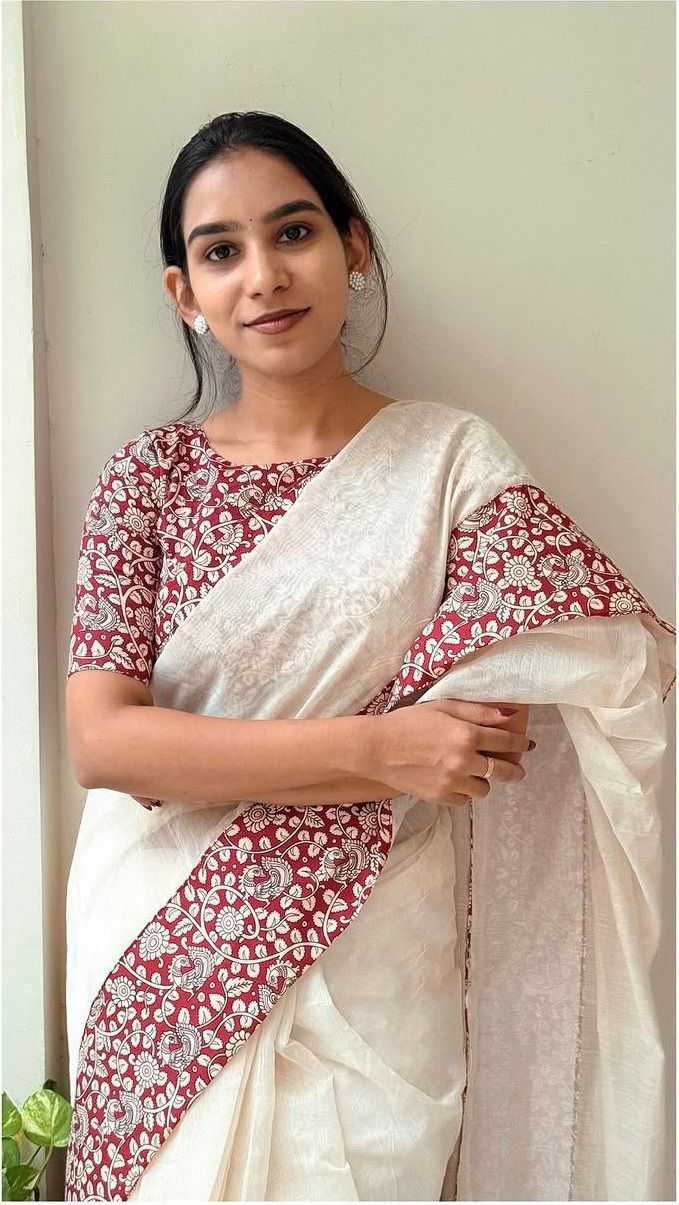 Naarira Christmas Chanderi Silk Printed Sarees