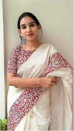 Naarira Christmas Chanderi Silk Printed Sarees