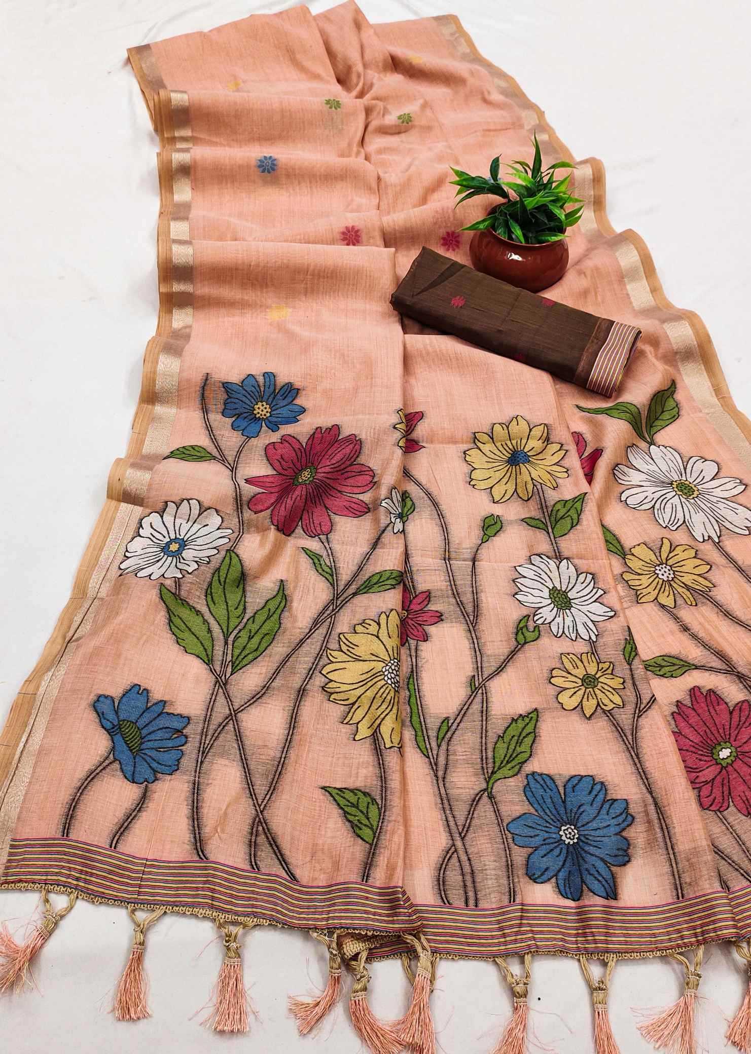 Naarira Floral Cotton Saree for Women