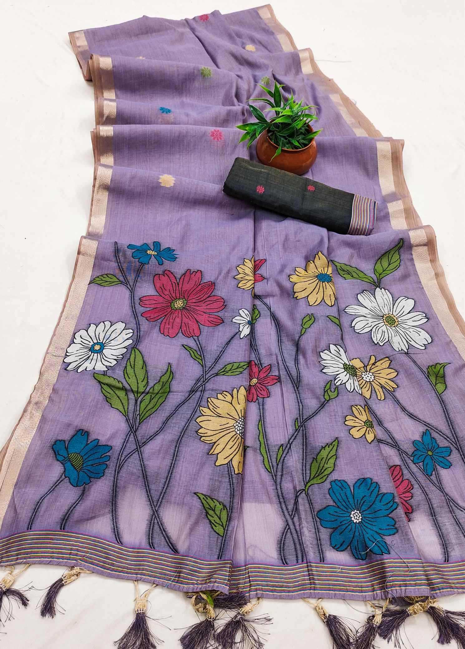 Naarira Floral Cotton Saree for Women