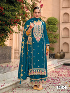 Naarira KESH704 701 Chinon Silk Embroidery Suits