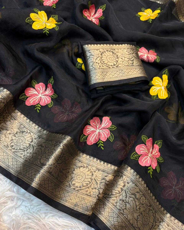 Naarira Epic Kanchipuram Organza Organza Sarees - alternate view