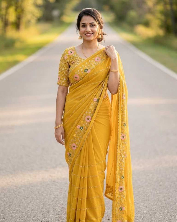 Naarira Georgette Party Wear Saree - alternate view