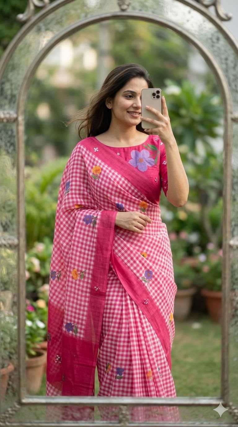 Naarira latkan Cotton Designer Sarees