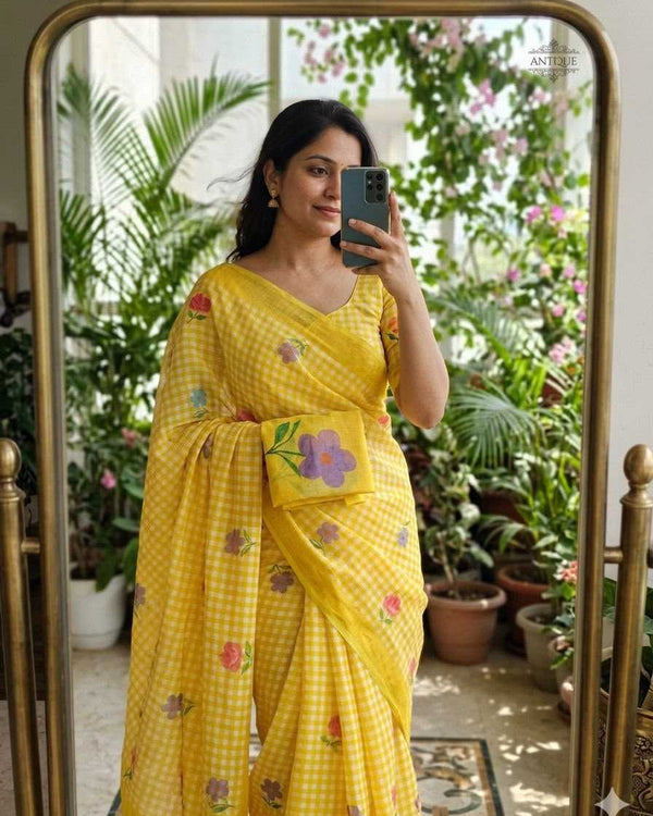 Naarira latkan Cotton Designer Sarees