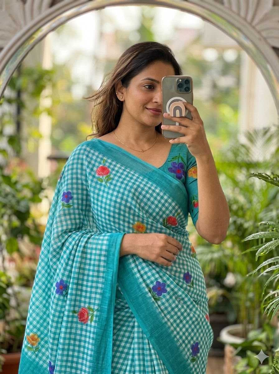 Naarira latkan Cotton Designer Sarees