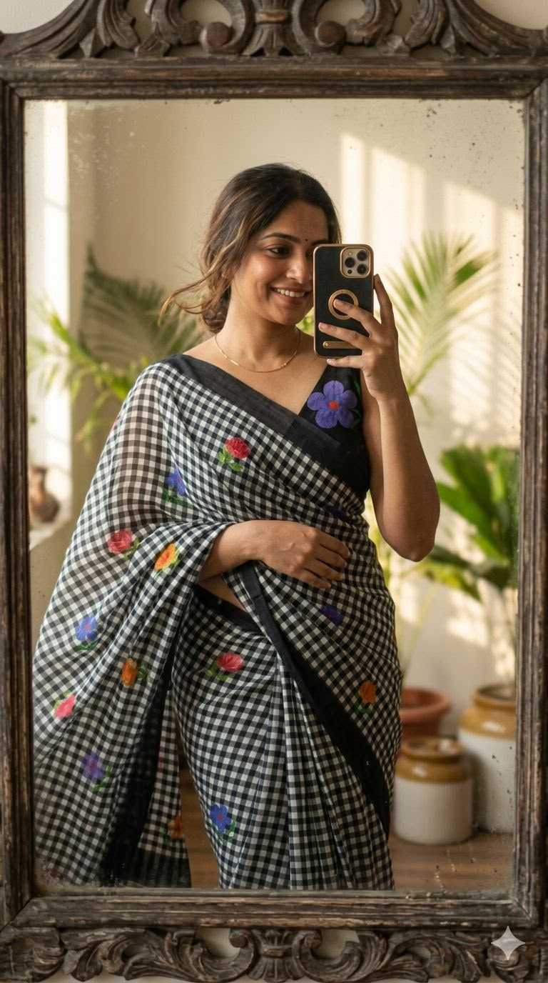 Naarira latkan Cotton Designer Sarees