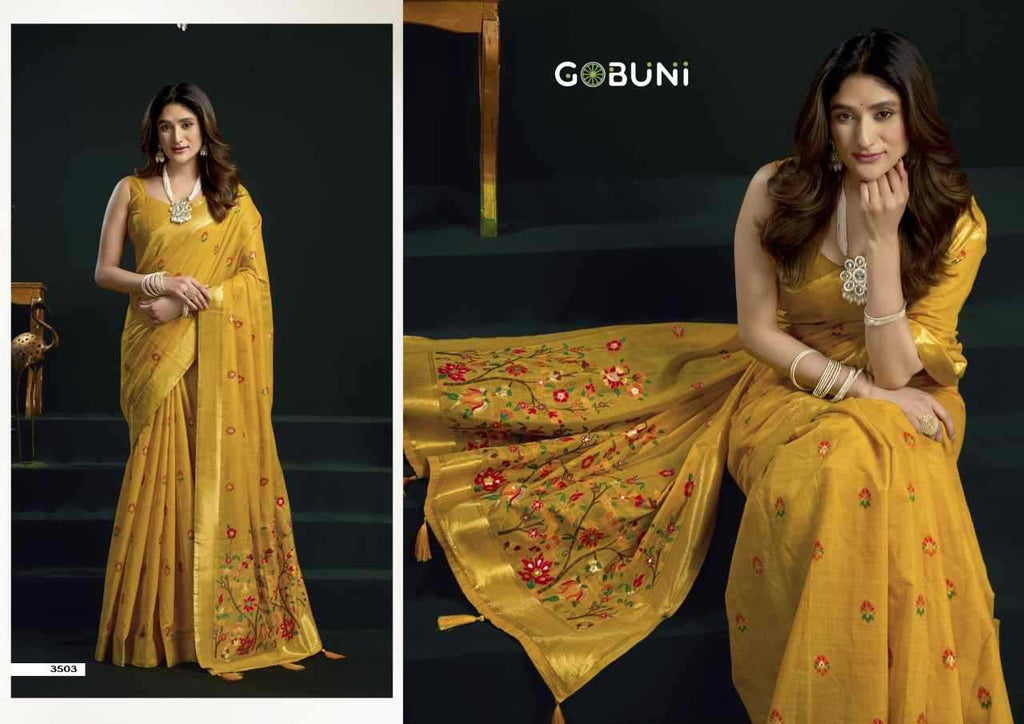 Naarira GobuniSiya Cotton Designer Sarees